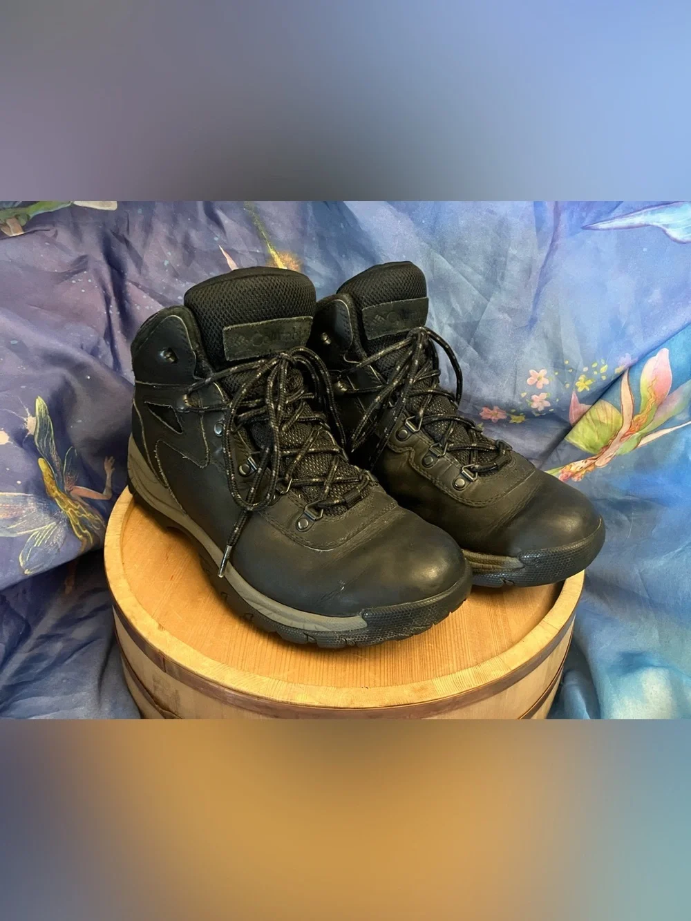 Columbia Newton Ridge Plus II Hiking Boots Mens 9.5 Black Waterproof Leather